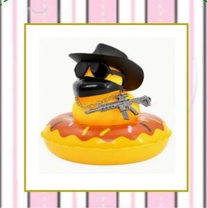 Rubber Duck Car Dashboard Decoration (1 pcs - gun & black mask)